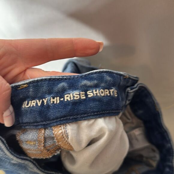 American Eagle Next Level Stretch Curvy High Rise Shortie Jeans Shorts. Size 00. - Picture 7 of 8